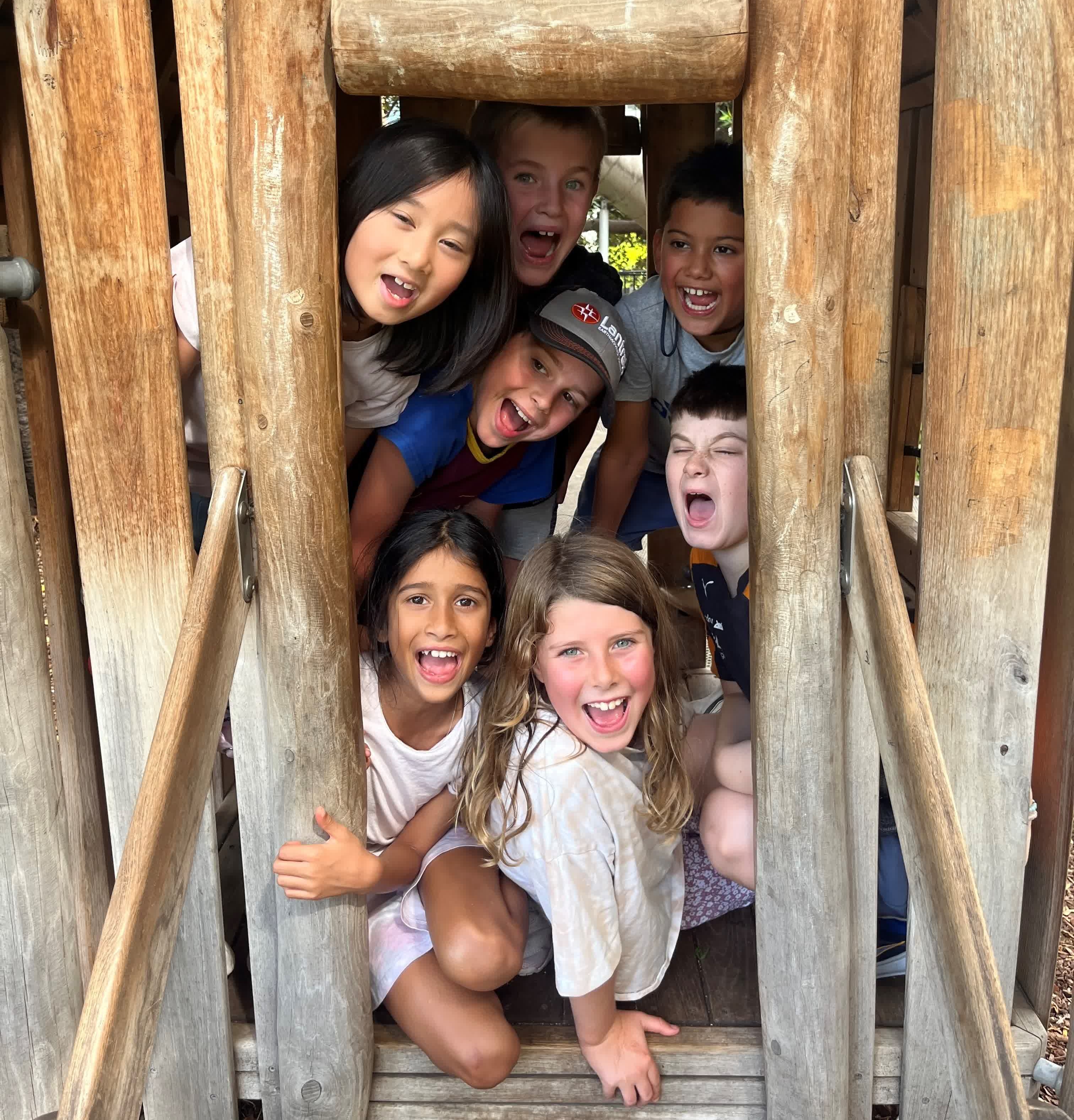 kids in playground cubby